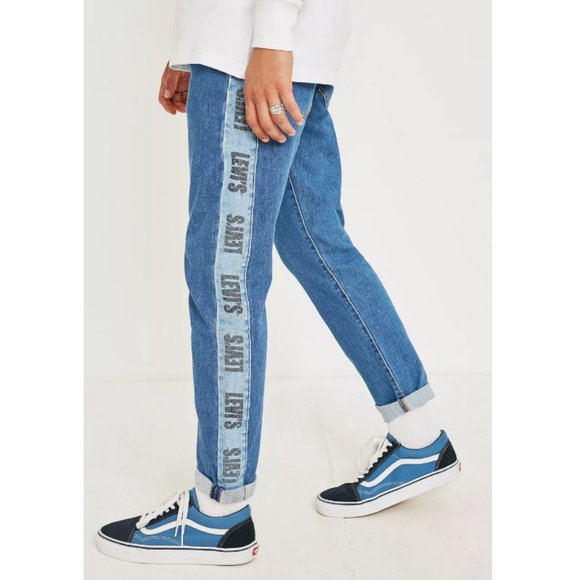 Levi’s Hi-Ball Roll Logo Stripe Denim Jeans Streetwear Men's Retro Graphic Style - Picture 2 of 11